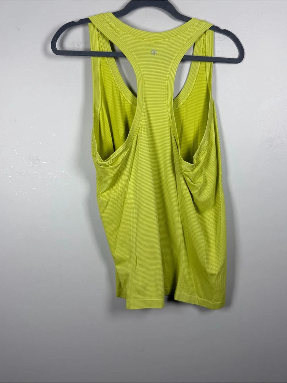 Athleta Momentum Seamless Racerback Tank Top Neon Yellow Size XL Gym Running
